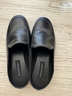 Rockport Black Leather Slip-On Loafers — Smooth Finish